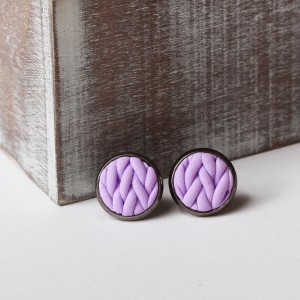 earrings knitted lilac