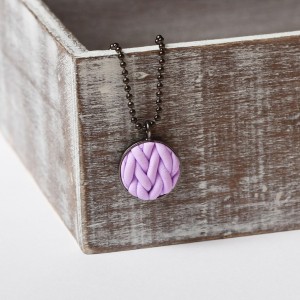 Knitted Clay pendant lilac